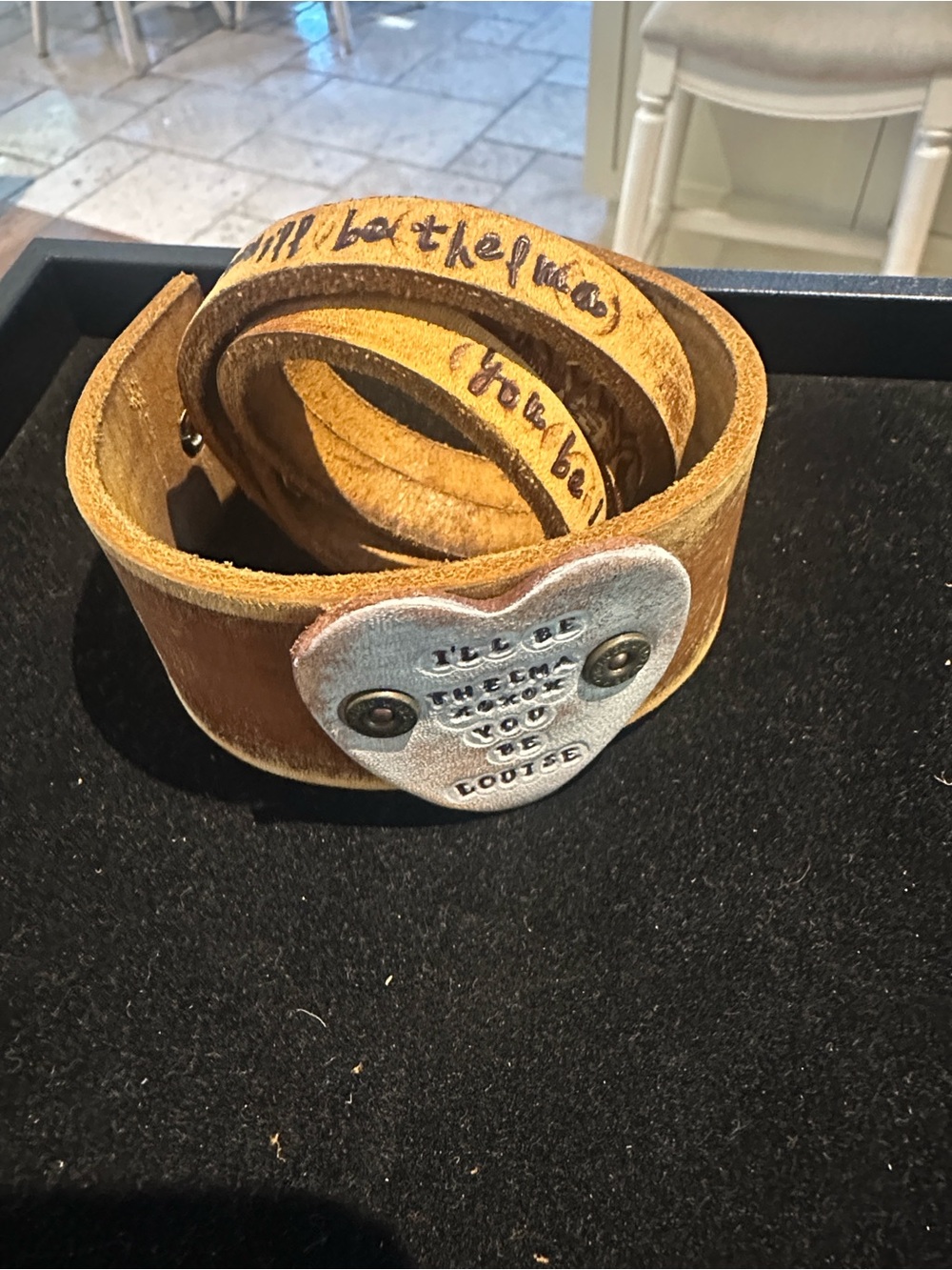 Set of leather Thelma and Louise bracelets